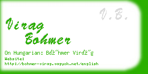 virag bohmer business card